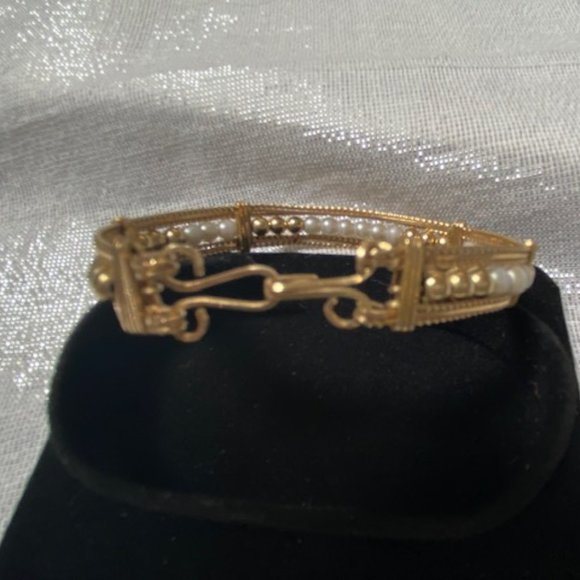 NWOT 14K Artisan Hand Crafted Genuine Pearl Bracelet Wire Wrapped - Picture 2 of 5